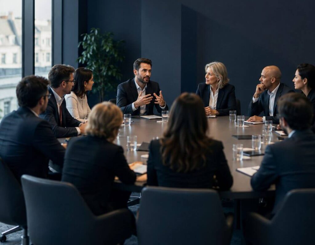 Executive roundtable v zasedací místnosti – členové komunity INSIDE